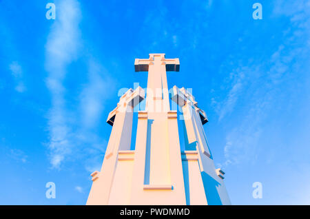 Tre Croci monumento di Vilnius, Lituania Foto Stock