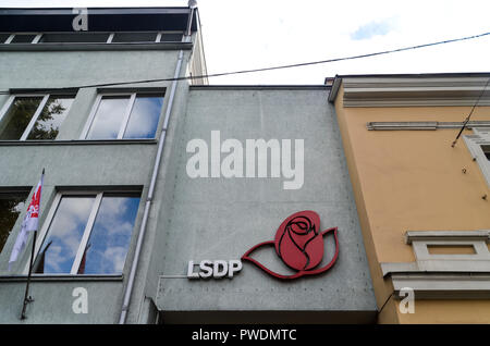 Uffici del partito Social Democratico della Lituania (LSDP) in Vilnius Foto Stock