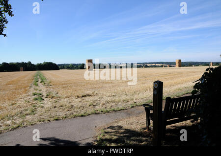 Vista attraverso i campi, Datchworth, Hertfordshire Foto Stock