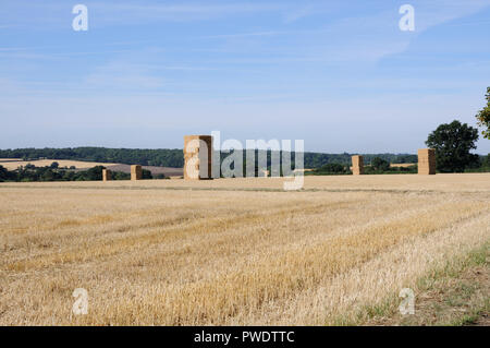 Vista attraverso i campi, Datchworth, Hertfordshire Foto Stock