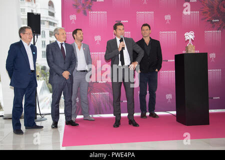 Cannes, Francia, 15 ottobre 2018, Dominic West per ricevere Cannes serie Excellence Award al MIPCOM 2018 - Il mondo del divertimento mercato Contenuti © ifnm / Alamy Live News Foto Stock