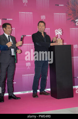 Cannes, Francia, 15 ottobre 2018, Dominic West per ricevere Cannes serie Excellence Award al MIPCOM 2018 - Il mondo del divertimento mercato Contenuti © ifnm / Alamy Live News Foto Stock