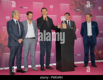 Cannes, Francia, 15 ottobre 2018, Dominic West per ricevere Cannes serie Excellence Award al MIPCOM 2018 - Il mondo del divertimento mercato Contenuti © ifnm / Alamy Live News Foto Stock