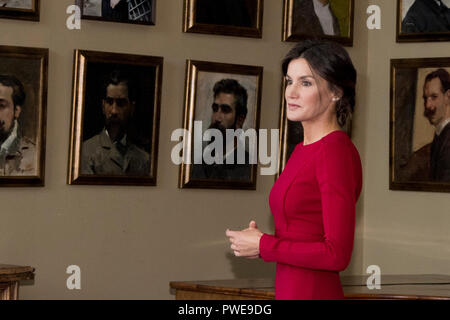 Roma, Italia. 16 ottobre, 2018. Foto di Fabrizio Corradetti/LaPresse 16 ottobre 2018 Roma , Italia Italiano Visita della Regina Letizia all' Accademia di Spagna a Roma nella foto: Regina Letizia Foto Fabrizio Corradetti/LaPresse 16 Ottobre, 2018 Roma, Italia Politica visita della Regina Letizia per l'Accademia di Spagna a Roma nella foto: Regina Letizia Credito: CORDON PREMERE/Alamy Live News Foto Stock