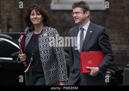 Londra, Regno Unito. 16 ottobre, 2018. Ministri di arrivare per un esteso riunione del gabinetto al 10 di Downing Street. Credito: Guy Corbishley/Alamy Live News Foto Stock