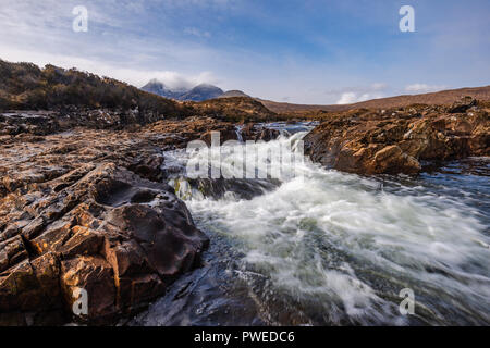 Sliglachan, Black Cuillin Mountain Range, Scotland, Regno Unito Foto Stock