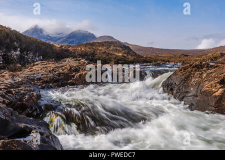 Sliglachan, Black Cuillin Mountain Range, Scotland, Regno Unito Foto Stock