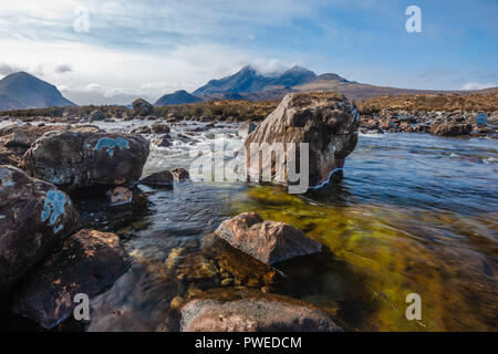 Sliglachan, Black Cuillin Mountain Range, Scotland, Regno Unito Foto Stock