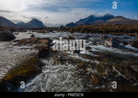 Sliglachan, Black Cuillin Mountain Range, Scotland, Regno Unito Foto Stock