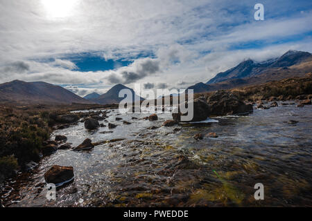 Sliglachan, Black Cuillin Mountain Range, Scotland, Regno Unito Foto Stock