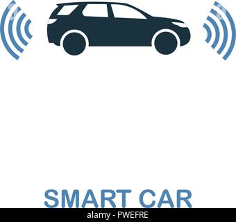 Smart Car Icona in due colori design. Premium style da smart icona dispositivi di raccolta. Interfaccia utente e UX. Illustrazione di smart car icona. Per il web design, applicazioni Illustrazione Vettoriale