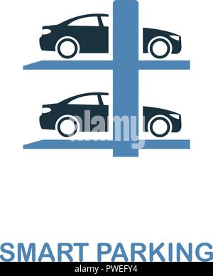 Smart icona Parcheggio in due colori design. Premium style da smart icona dispositivi di raccolta. Interfaccia utente e UX. Illustrazione di smart icona parcheggio. Per desi web Illustrazione Vettoriale