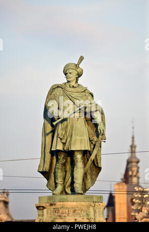 Imre Thököly statua. Millennium Memorial - Hősök tere. Budapest, Ungheria Foto Stock