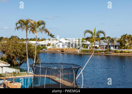 Canal vita anteriore al Pelican Waters, Caloundra, Sunshine Coast, Australia Foto Stock