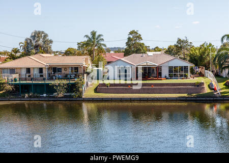 Canal vita anteriore al Pelican Waters, Caloundra, Sunshine Coast, Australia Foto Stock