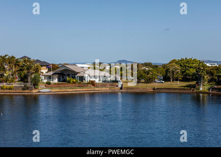 Canal vita anteriore al Pelican Waters, Caloundra, Sunshine Coast, Australia Foto Stock