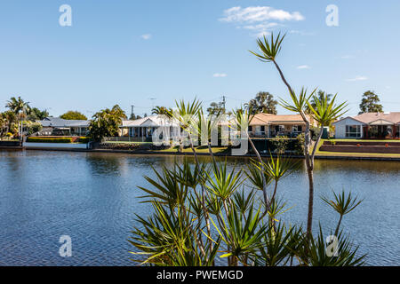 Canal vita anteriore al Pelican Waters, Caloundra, Sunshine Coast, Australia Foto Stock