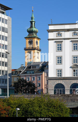 Austria, Austria superiore, Linz sul Danubio, capitale provinciale di Austria Superiore, Capitale Europea 2009, Chiesa dell Assunzione di Maria, la chiesa cattolica, barocco Foto Stock