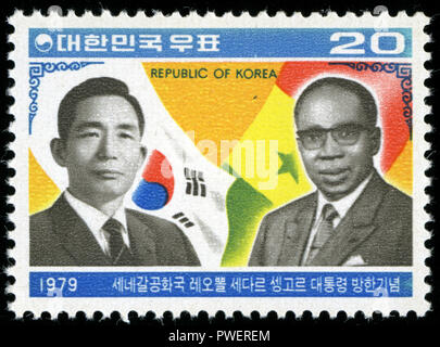 Con timbro postale timbro dalla Corea del Sud rilasciato in 1979 Foto Stock
