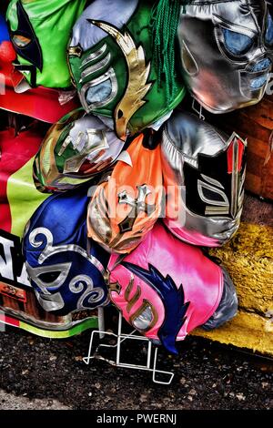 Il wrestling messicano di maschere per la Luchadores Foto Stock