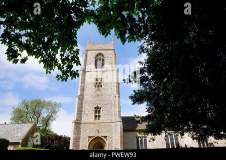 Il XV secolo la chiesa di Saint Mary a Holme-next-mare vicino a Hunstanton, Norfolk, Regno Unito Foto Stock