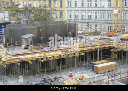 Wien, Baustelle des Wohnbaus Beatrixgasse 11 Foto Stock