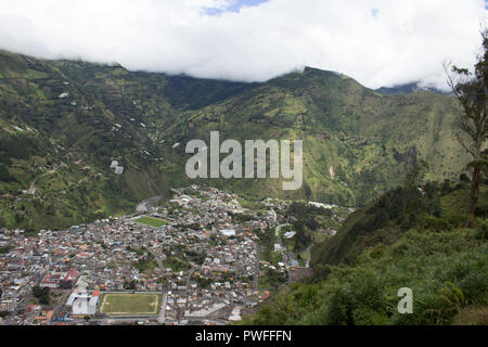Vista sulla città banos in Ecuador Foto Stock