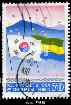 Con timbro postale timbro dalla Corea del Sud rilasciato in 1984 Foto Stock