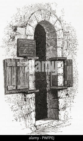 Il cosiddetto Raleigh della cella nella Torre Bianca, la Torre di Londra, Londra, Inghilterra. Da Londra Foto, pubblicato 1890. Foto Stock