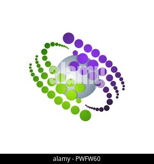 Colorato spazio Galaxy Logo Design template vettoriale elemento Illustrazione Vettoriale