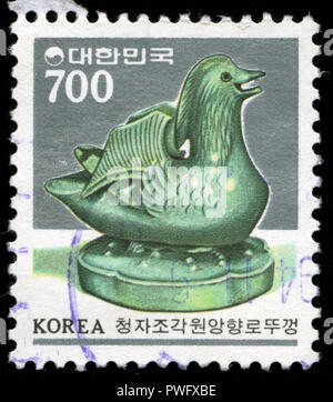 Con timbro postale timbro dalla Corea del Sud nel ramo serie di oggetti emessi nel 1995 Foto Stock