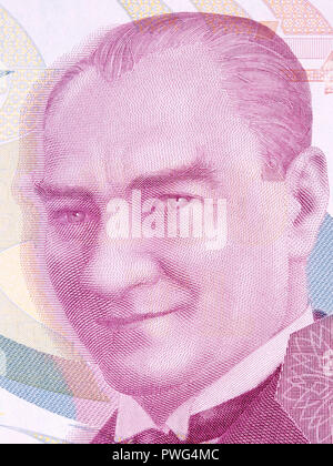Mustafa Kemal Ataturk ritratto dal denaro turco Foto Stock