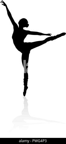 Silhouette Ballerina Illustrazione Vettoriale