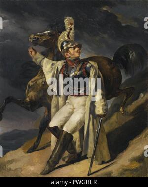 Il ferito studio Cuirassier (Le Cuirassier blessé quittant le feu esquisse) - Théodore Géricault. Foto Stock