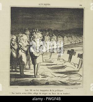 Les 56 ou les Trappistes de la politique... - Honoré Daumier. Foto Stock