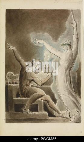 Bruto e Cesare Ghost, illustrazione per "Giulio Cesare" IV, iii da William Blake. Foto Stock