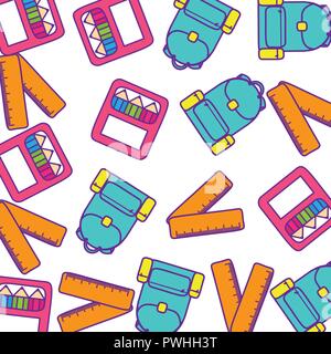 Scuola di Sacco box i colori e le regole di pattern illustrazione vettoriale design Illustrazione Vettoriale