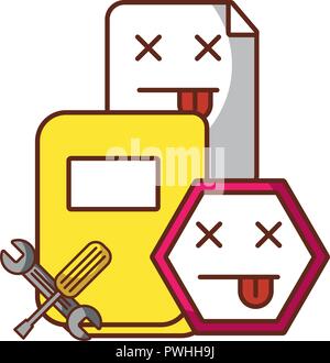 Sito web pagina di errore file nella cartella degli strumenti di supporto illustrazione vettoriale Illustrazione Vettoriale