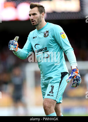 Port Vale il portiere Scott Brown durante la scommessa del Cielo lega due corrispondono a Vale Park, Stoke. Foto Stock