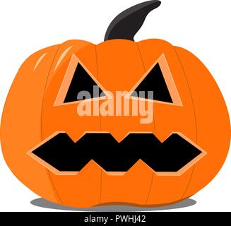 Piatto di zucca di Halloween su uno sfondo bianco. Illustrazione Vettoriale