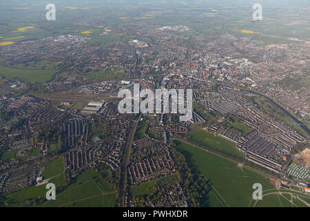 La città di York prese da una mongolfiera Foto Stock