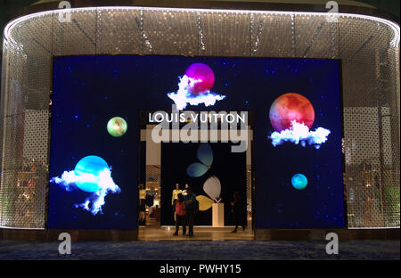 Esterno di Louis Vuitton shop presso l'Aeroporto Changi di Singapore, Asia Foto Stock