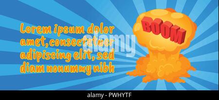 Concetto del braccio banner, fumetti stile isometrico Illustrazione Vettoriale