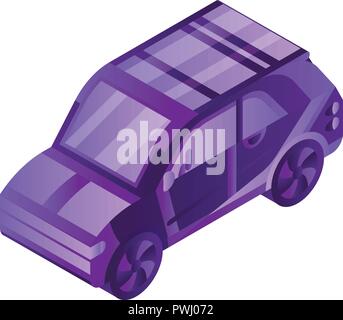 Smart Auto elettrica icona, stile isometrico Illustrazione Vettoriale