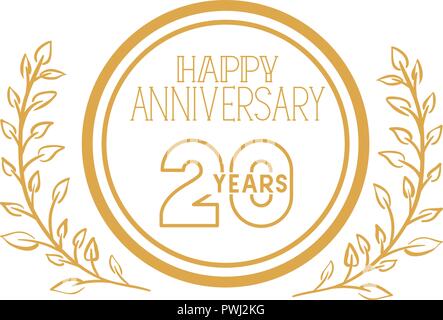 Numero 20 per la celebrazione dell anniversario icona della scheda Illustrazione Vettoriale