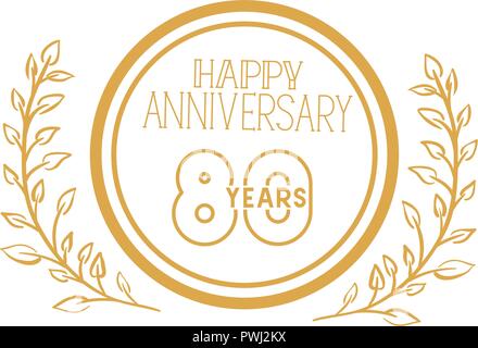 Numero 80 per la celebrazione dell anniversario icona della scheda Illustrazione Vettoriale