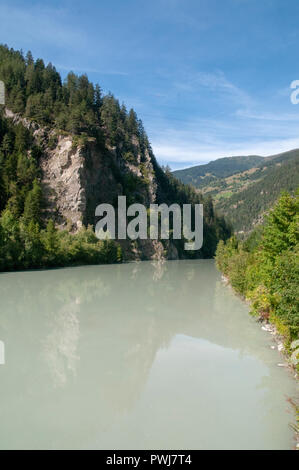 La gola del fiume Inn a Prutz, Tirolo, Austria Foto Stock