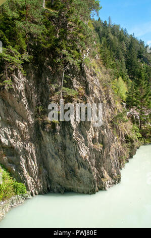 La gola del fiume Inn a Prutz, Tirolo, Austria Foto Stock