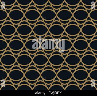 Seamless pattern lineari con attraversamento linee curve con oro colo Illustrazione Vettoriale