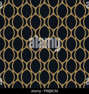 Seamless pattern lineari con attraversamento linee curve con oro colo Illustrazione Vettoriale